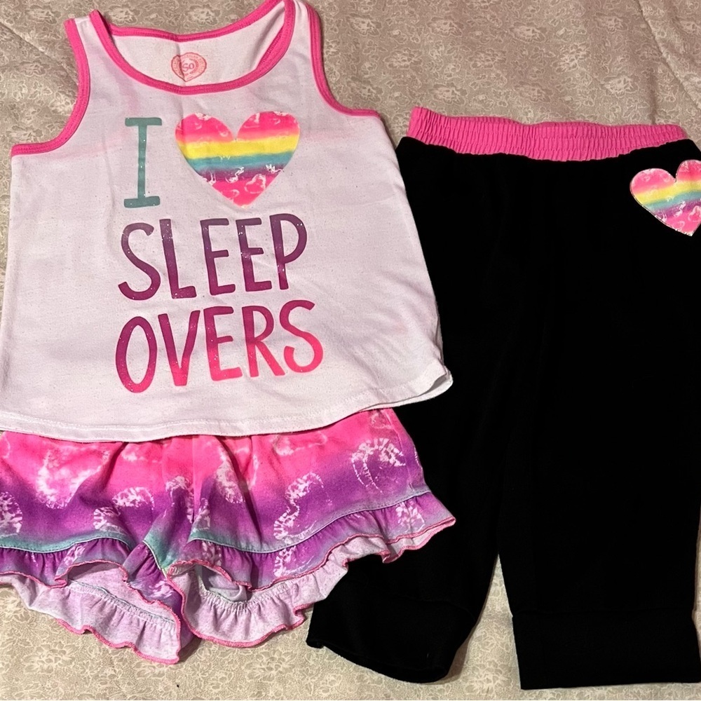 So Cute! SO 3 piece pajama set girls size XS 5-6